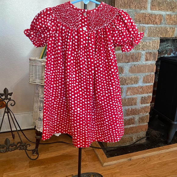 Be Mine Smocked Infant Girls Christmas Dress size 12 months - Picture 7 of 11